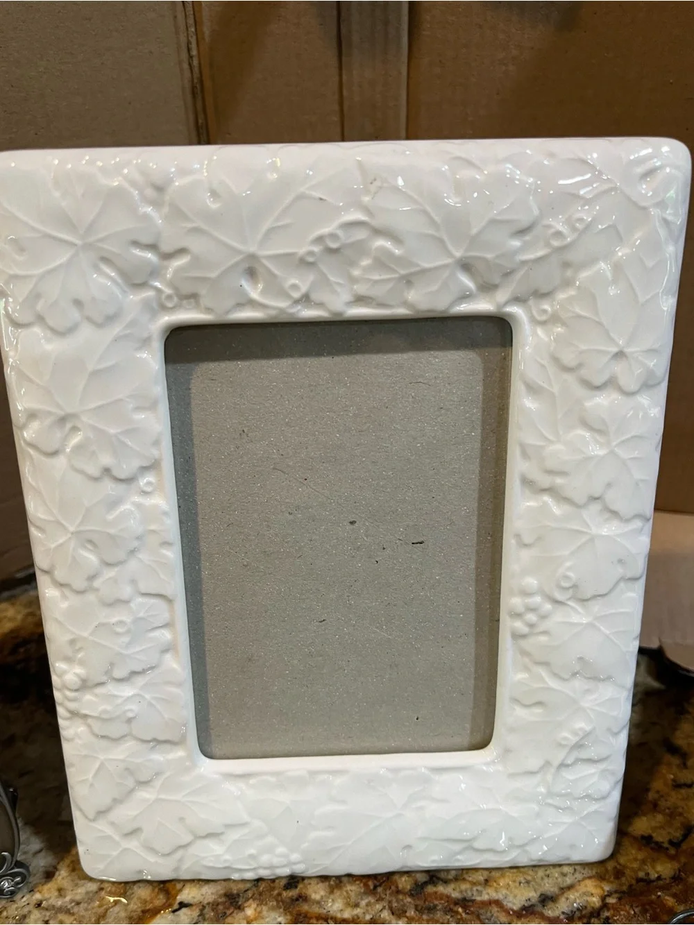 Set/Three Burnes Pewter, Terragrafies Ceramic & Pottery Barn Metal Photo Frames